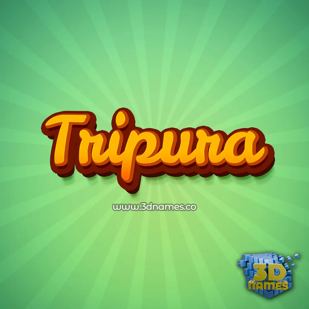 tripura in Green Rays style - 3D name wallpaper