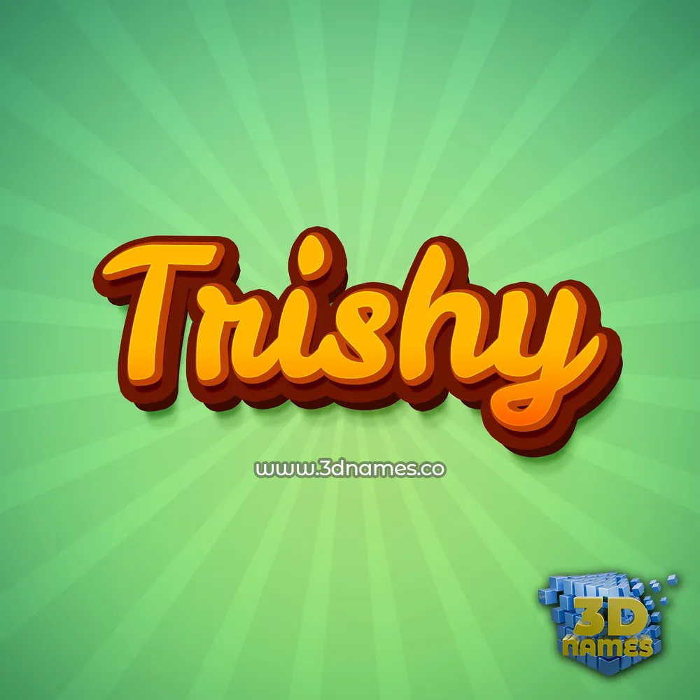 trishy in Green Rays style - 3D name wallpaper