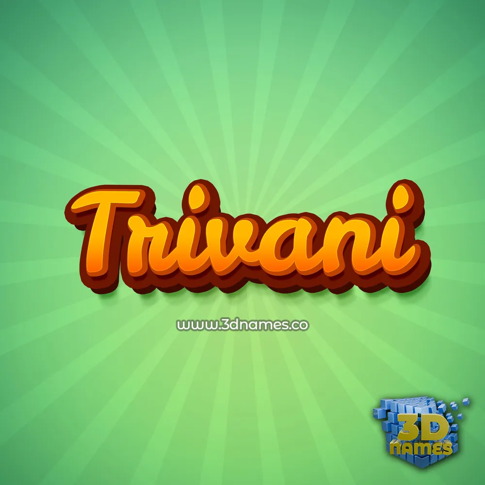 trivani in Green Rays style - 3D name wallpaper