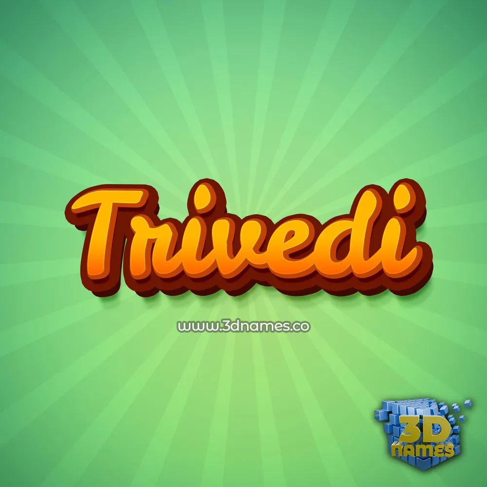 trivedi in Green Rays style - 3D name wallpaper
