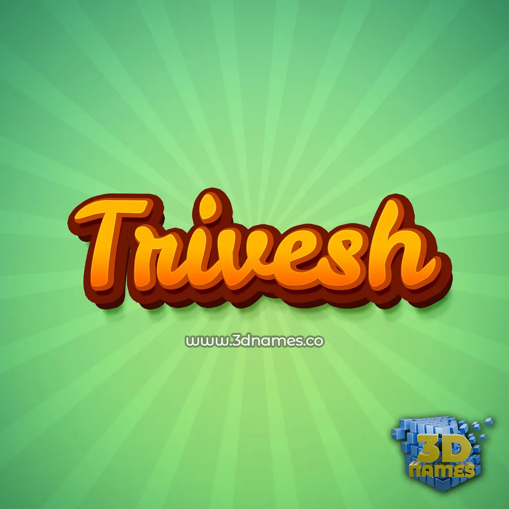 trivesh in Green Rays style - 3D name wallpaper