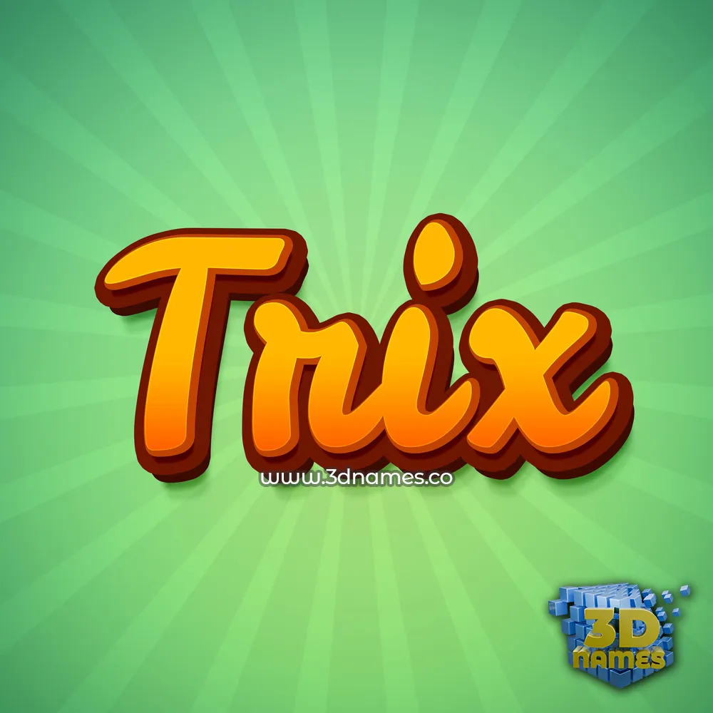 trix in Green Rays style - 3D name wallpaper