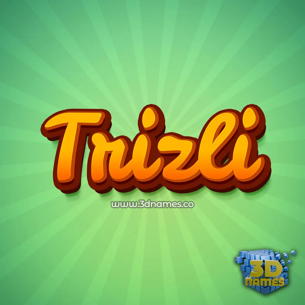trizli in Green Rays style - 3D name wallpaper