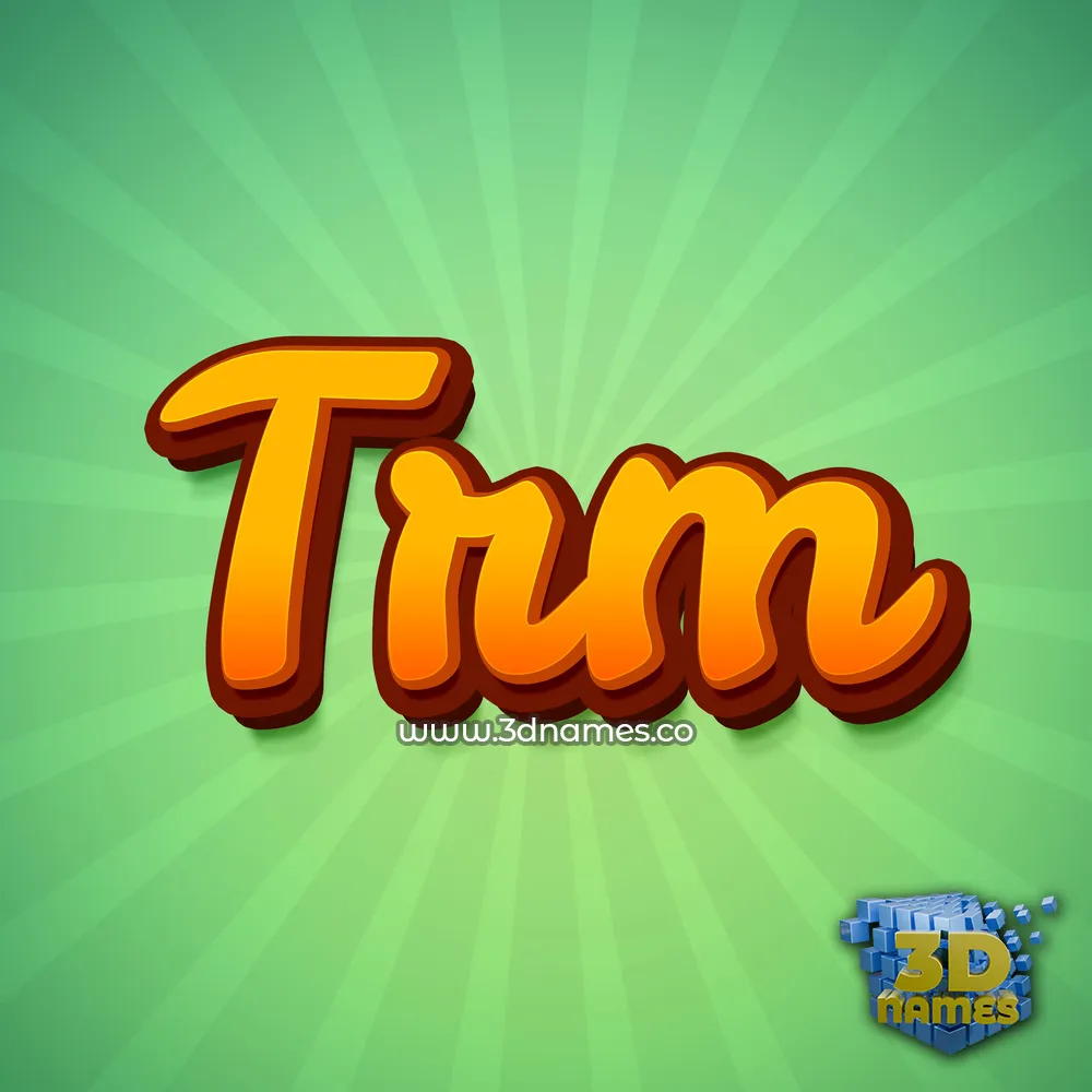 trm in Green Rays style - 3D name wallpaper