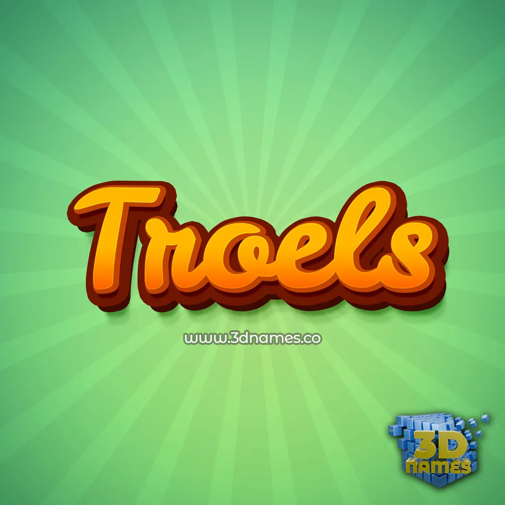 troels in Green Rays style - 3D name wallpaper