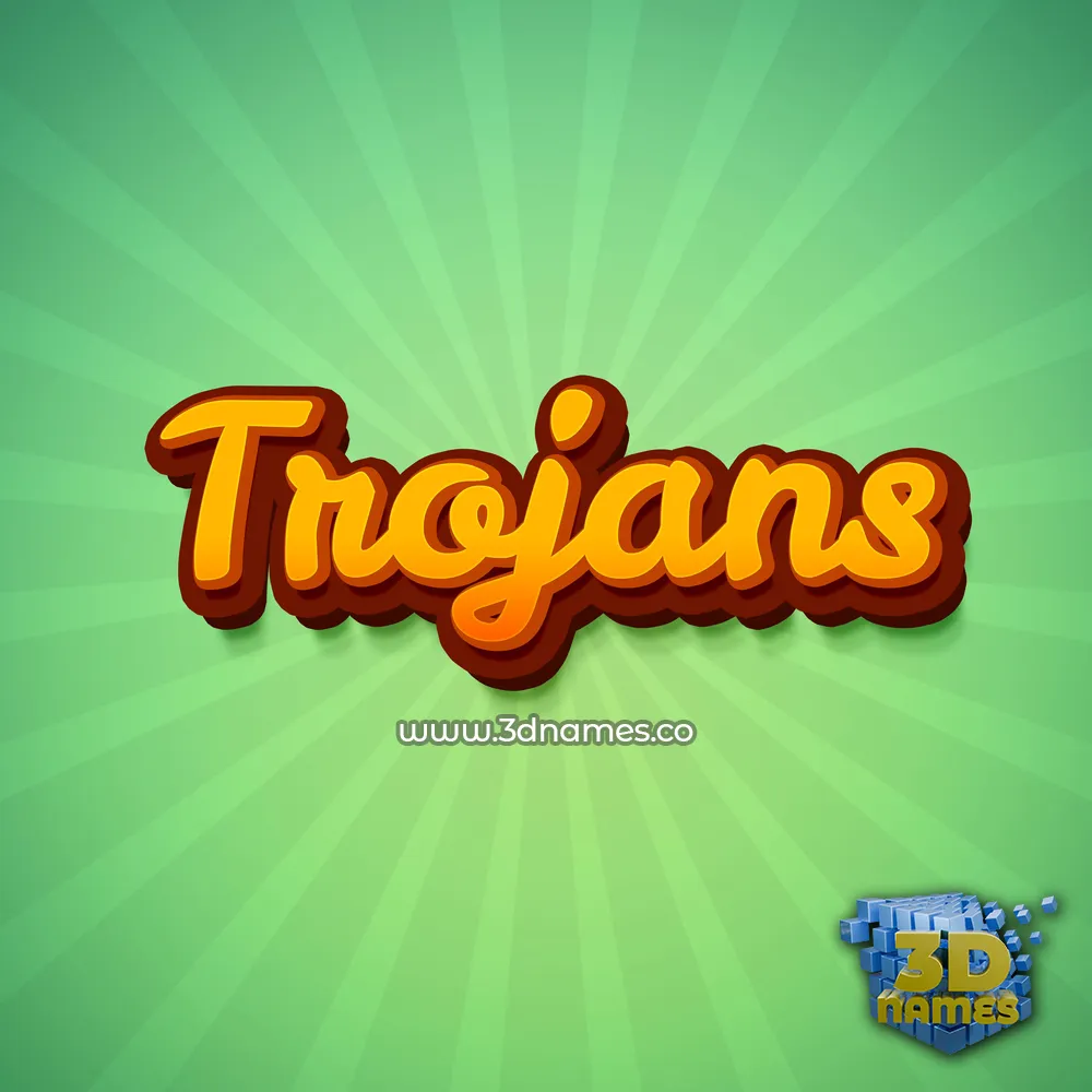 trojans in Green Rays style - 3D name wallpaper