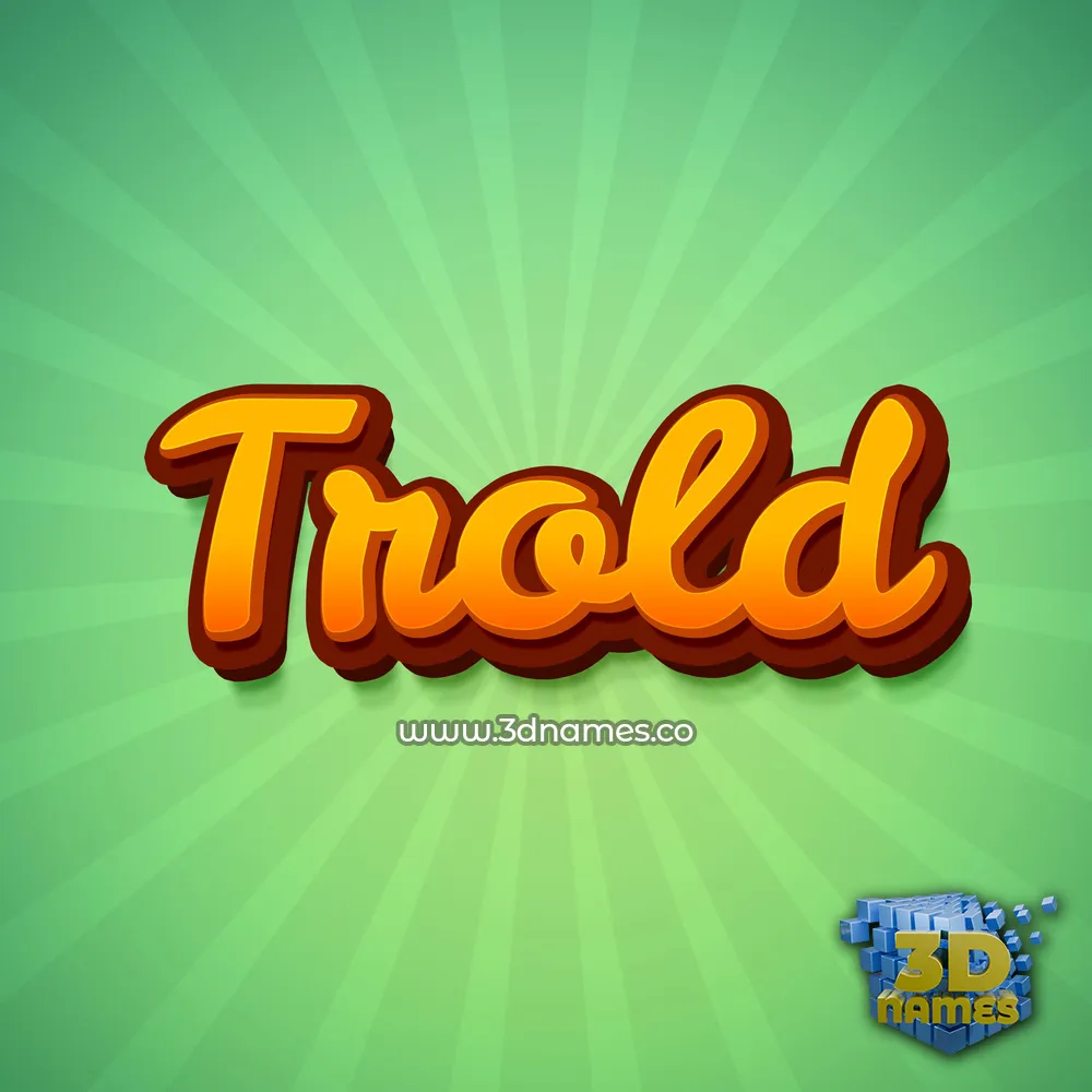 trold in Green Rays style - 3D name wallpaper