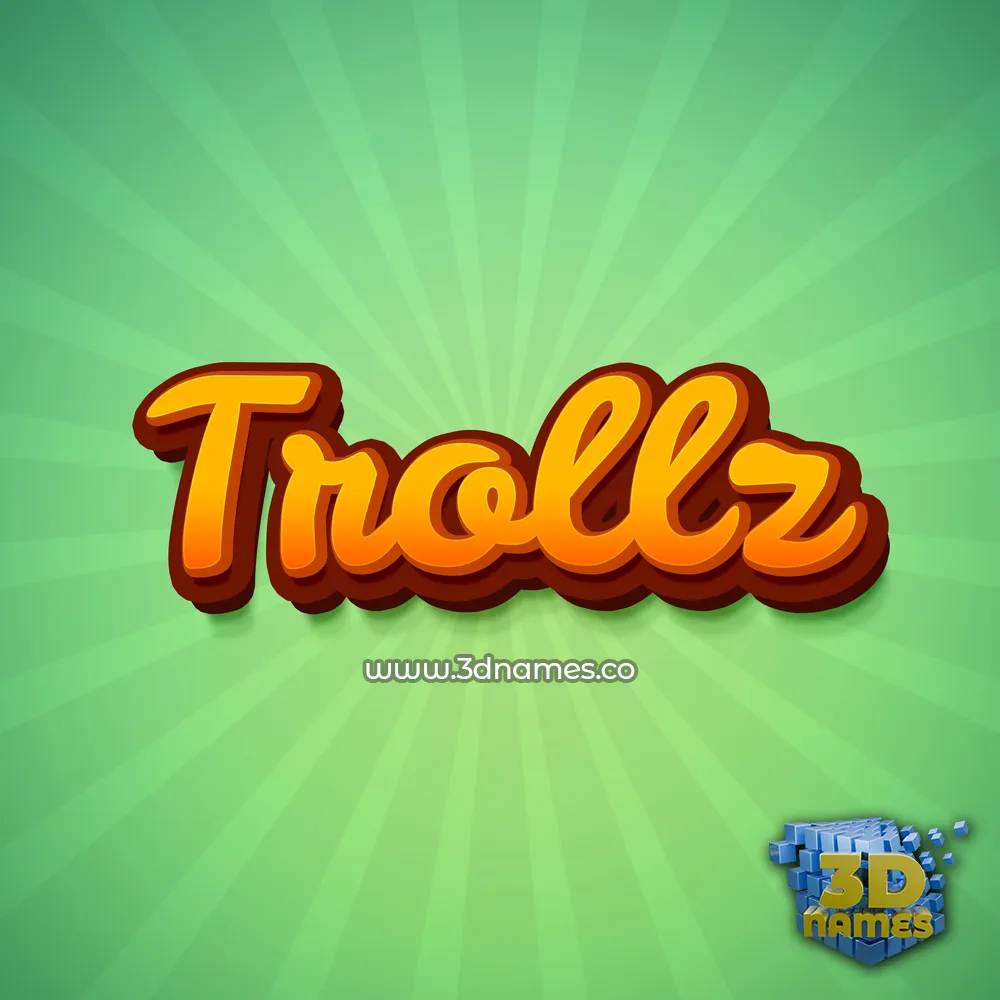 trollz in Green Rays style - 3D name wallpaper