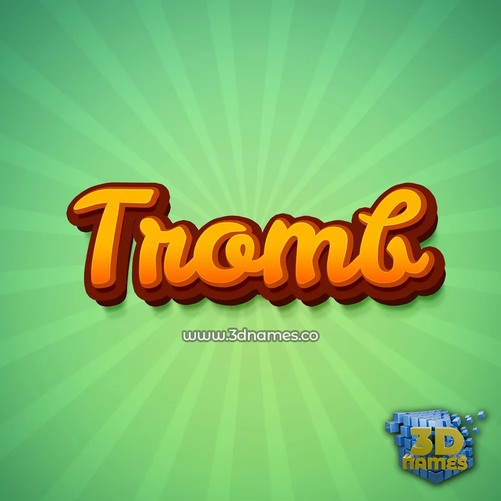 tromb in Green Rays style - 3D name wallpaper