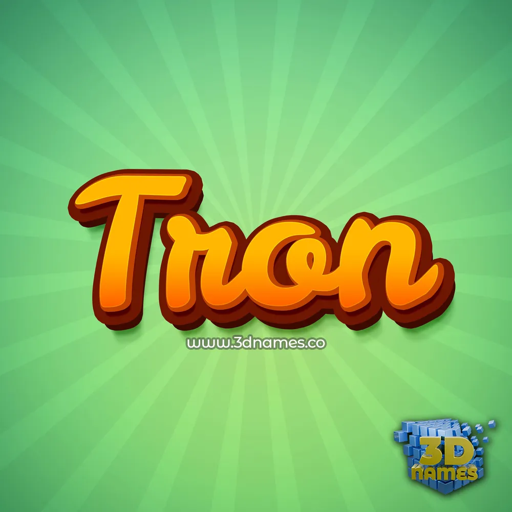 tron in Green Rays style - 3D name wallpaper