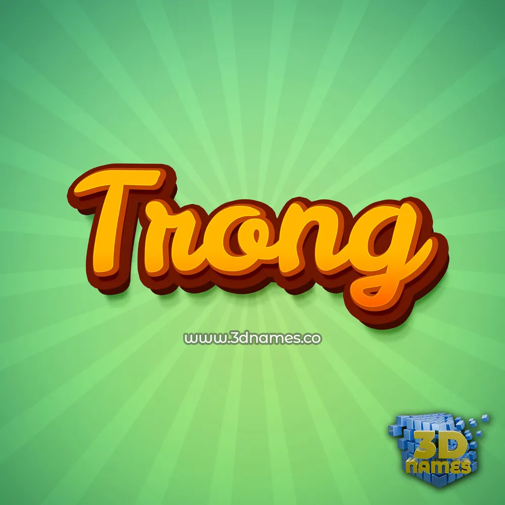 trong in Green Rays style - 3D name wallpaper