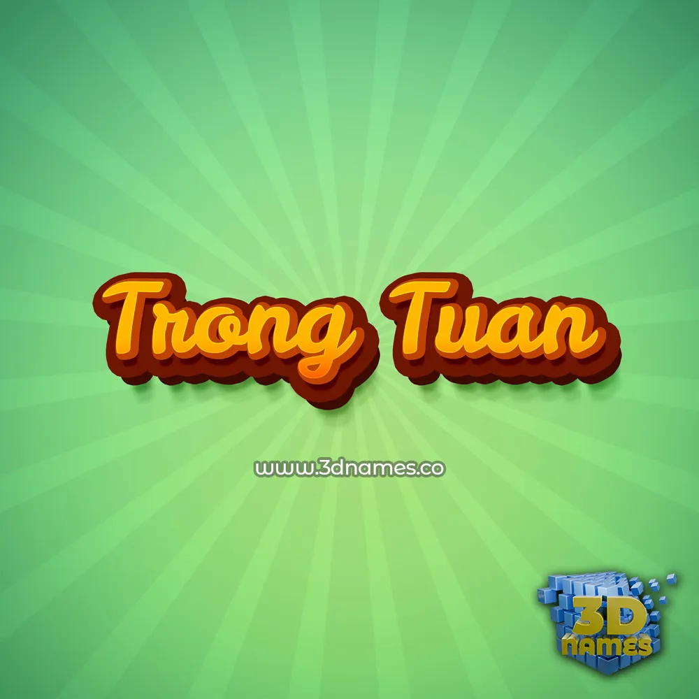 trong tuan in Green Rays style - 3D name wallpaper