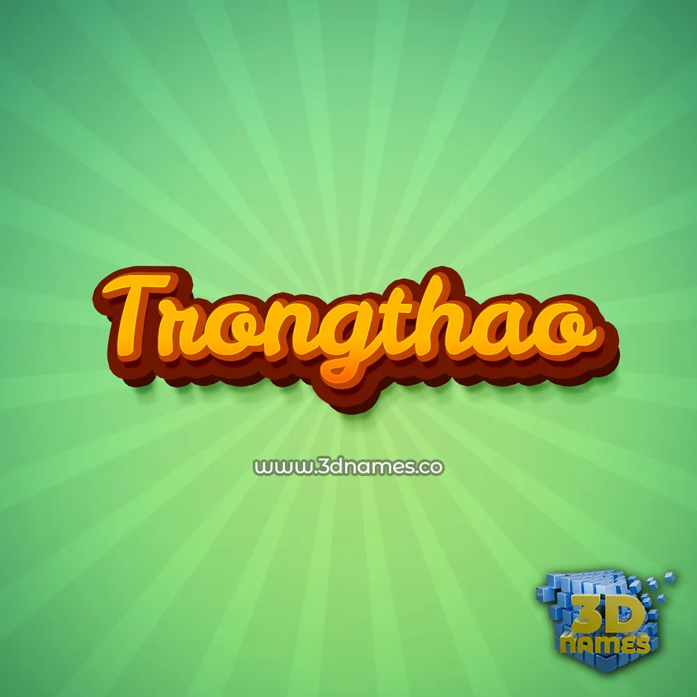 trongthao in Green Rays style - 3D name wallpaper