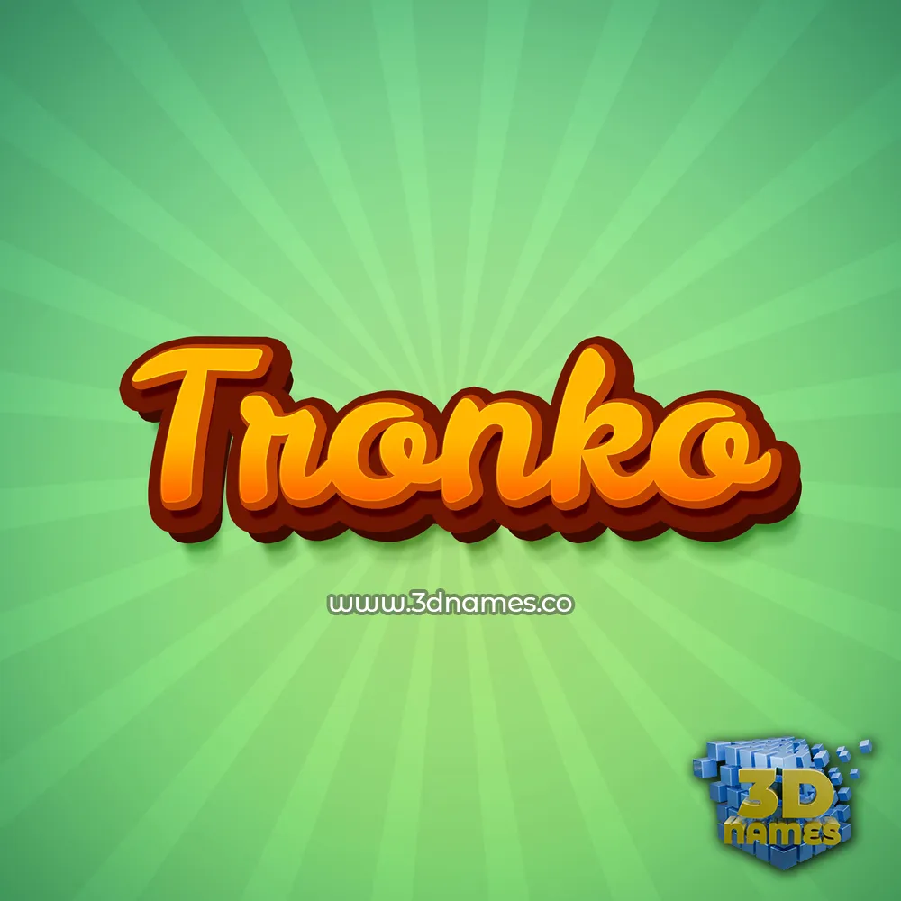 tronko in Green Rays style - 3D name wallpaper