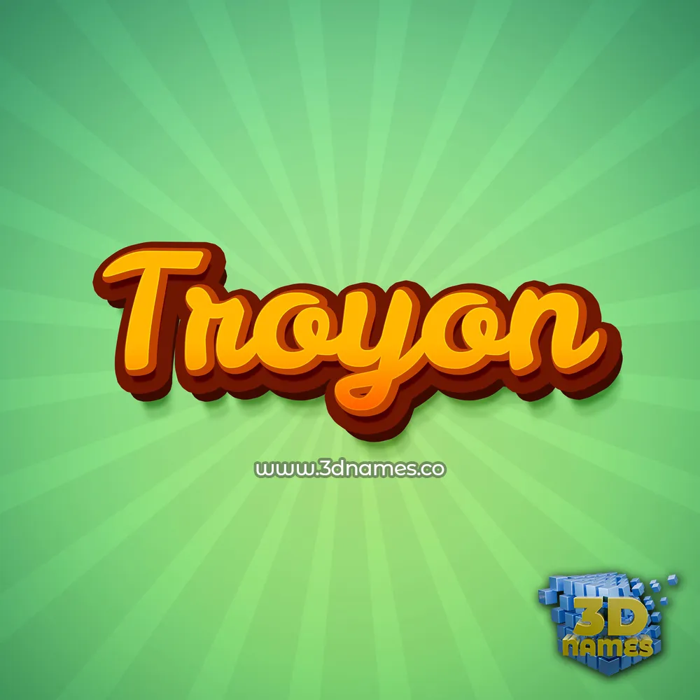 troyon in Green Rays style - 3D name wallpaper