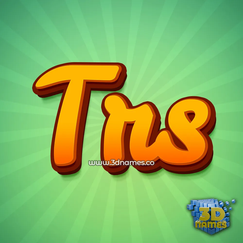 trs in Green Rays style - 3D name wallpaper