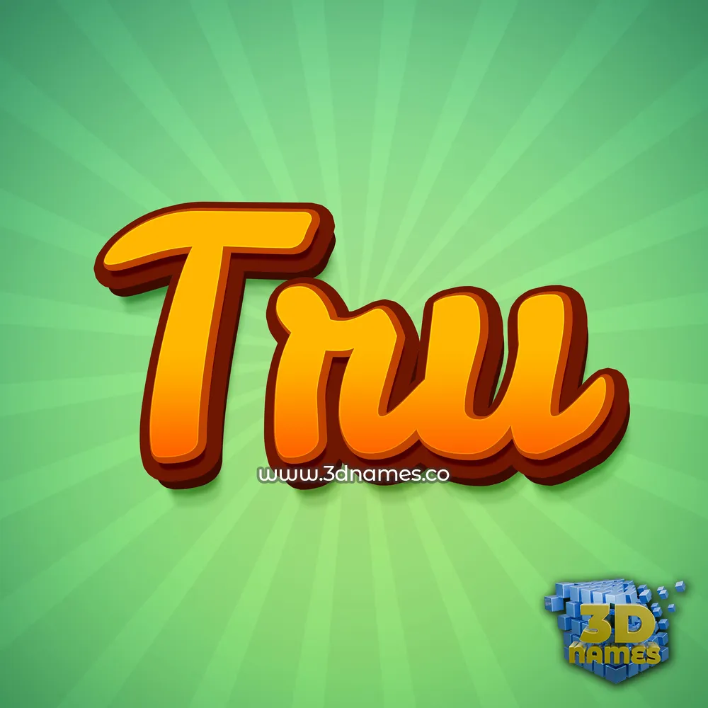 tru in Green Rays style - 3D name wallpaper