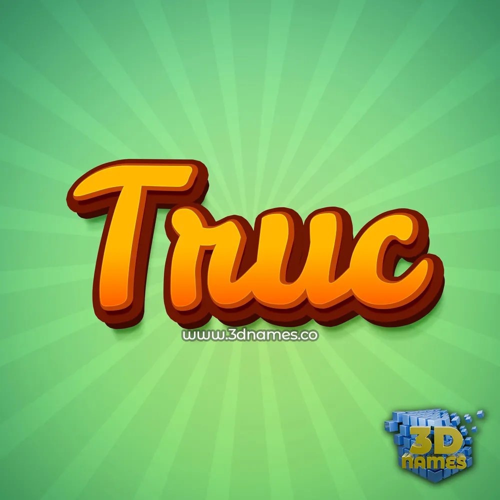 truc in Green Rays style - 3D name wallpaper