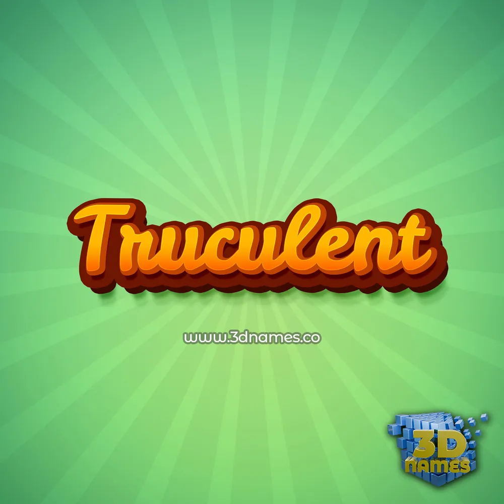 truculent in Green Rays style - 3D name wallpaper