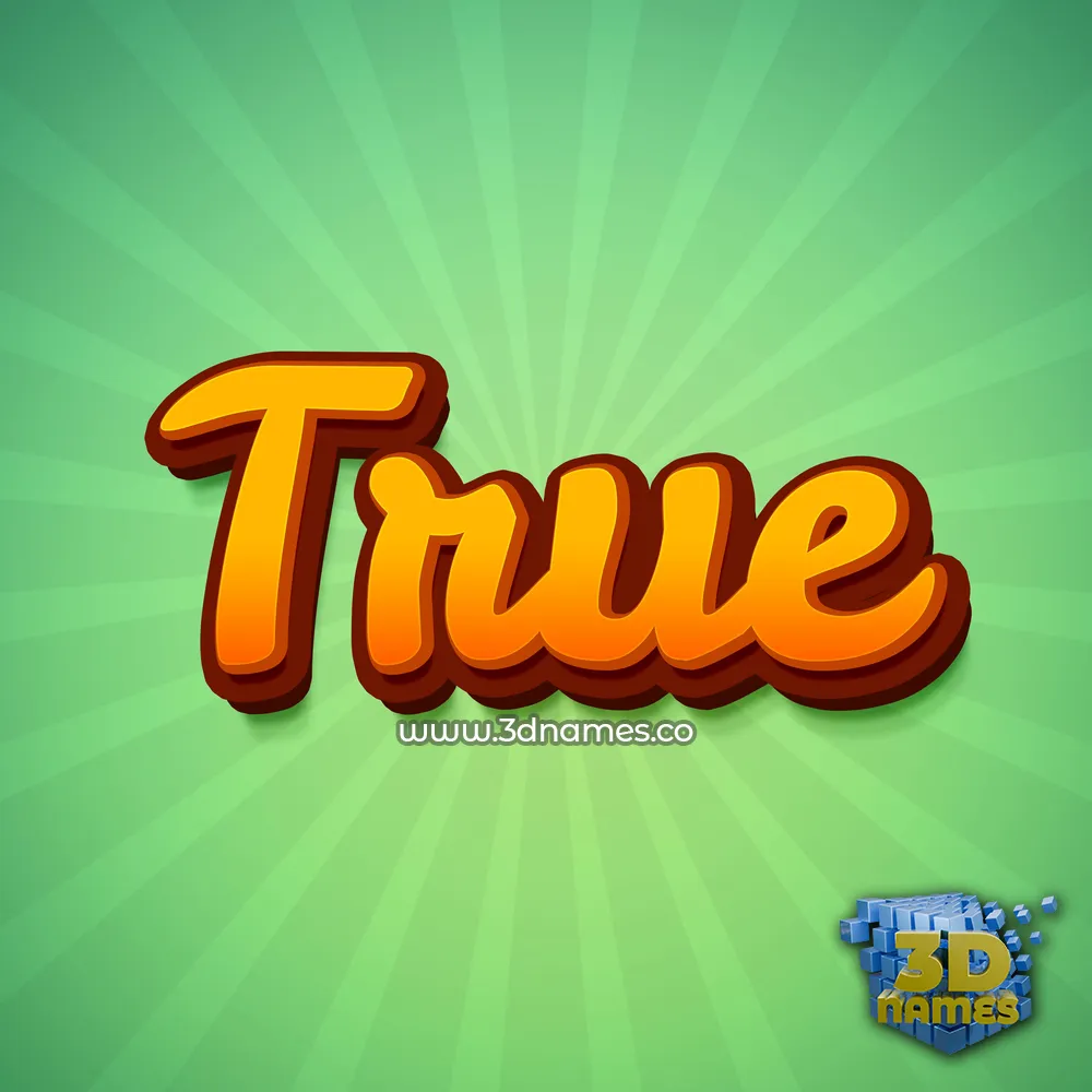true in Green Rays style - 3D name wallpaper