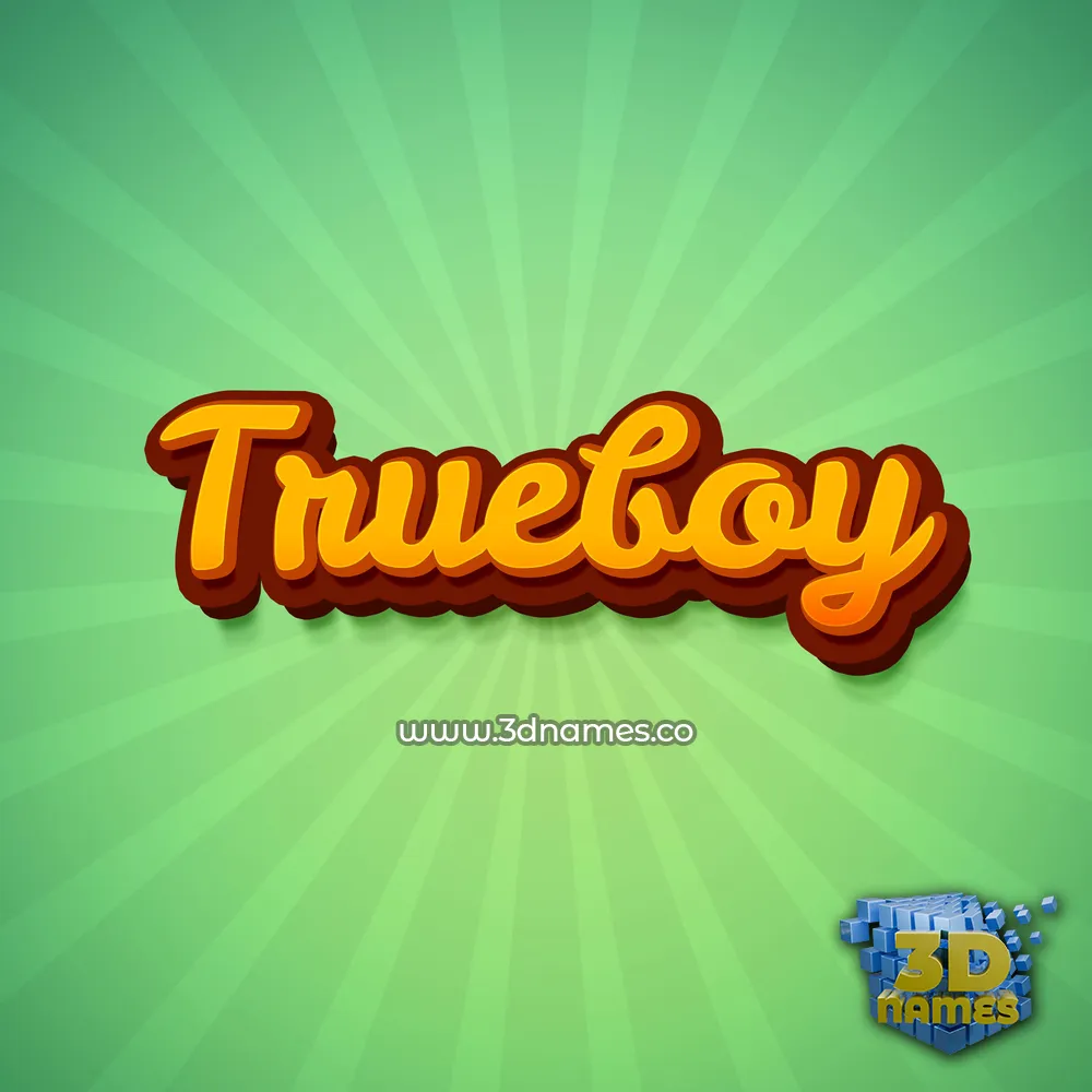 trueboy in Green Rays style - 3D name wallpaper