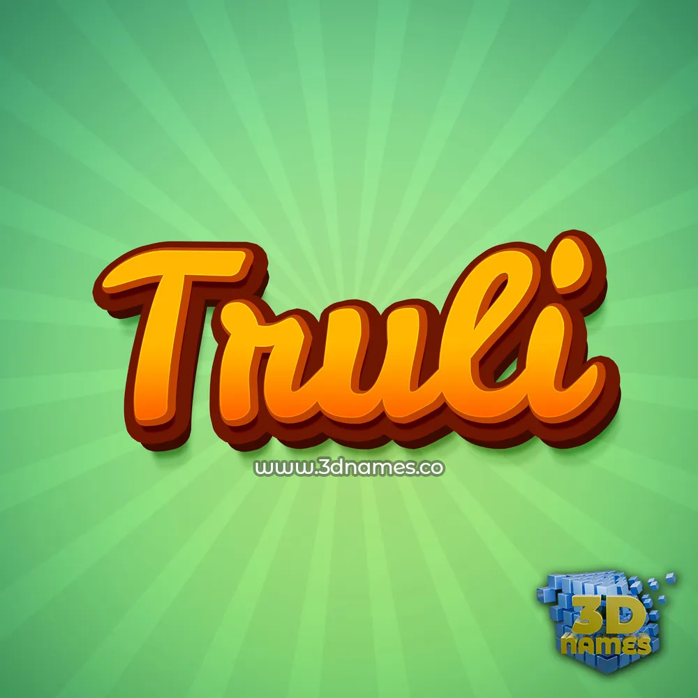 truli in Green Rays style - 3D name wallpaper