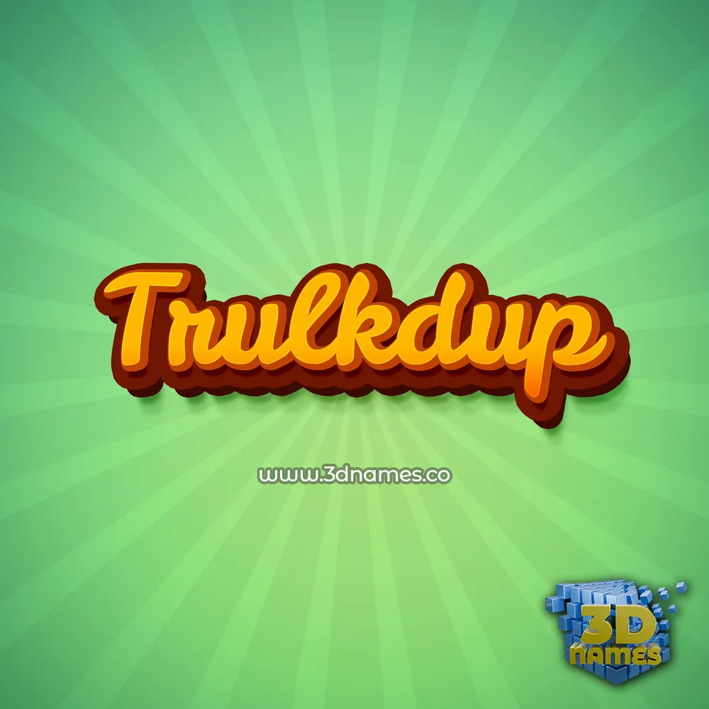 trulkdup in Green Rays style - 3D name wallpaper