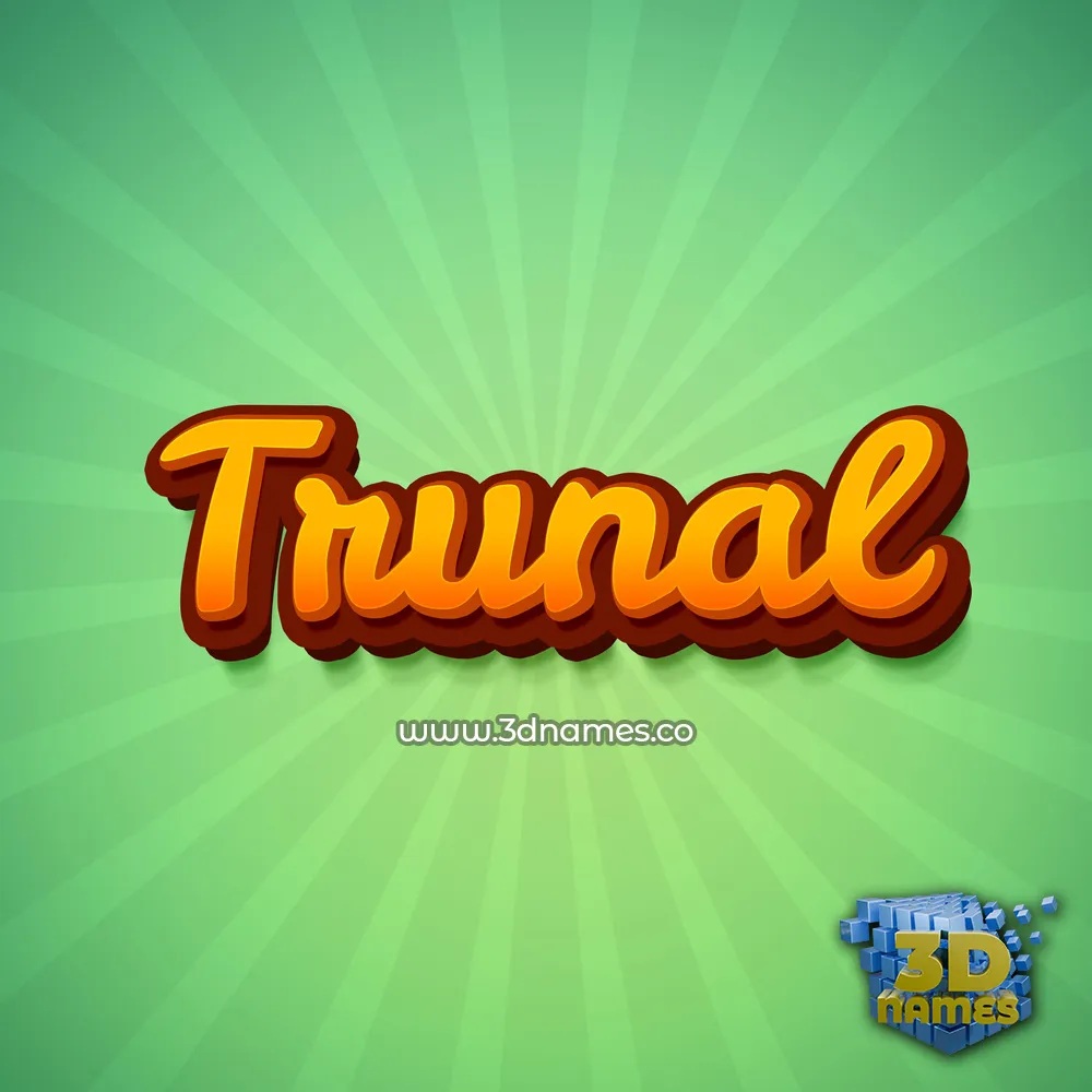 trunal in Green Rays style - 3D name wallpaper