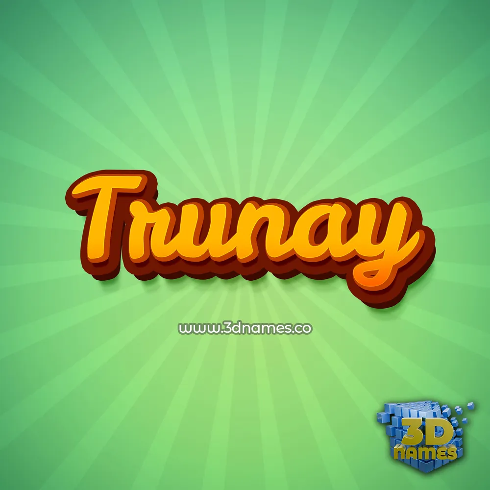trunay in Green Rays style - 3D name wallpaper