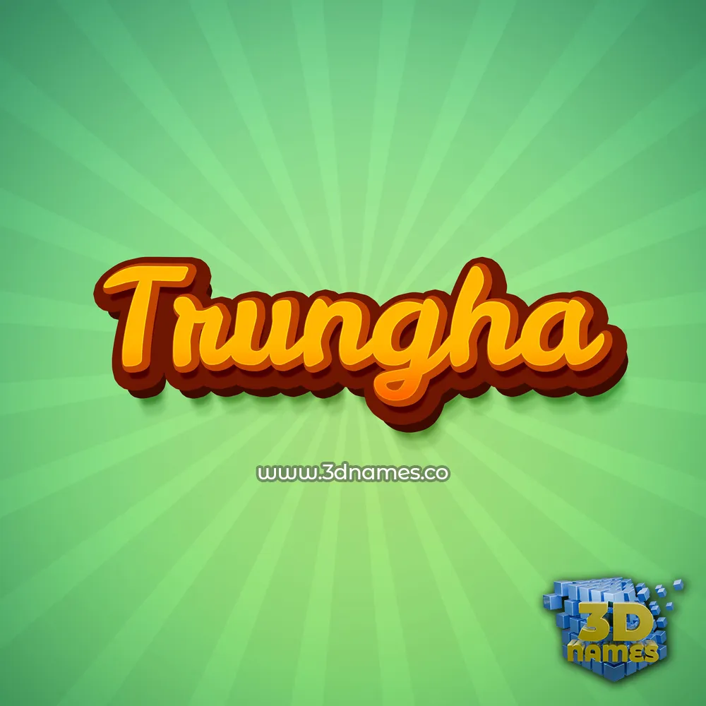 trungha in Green Rays style - 3D name wallpaper