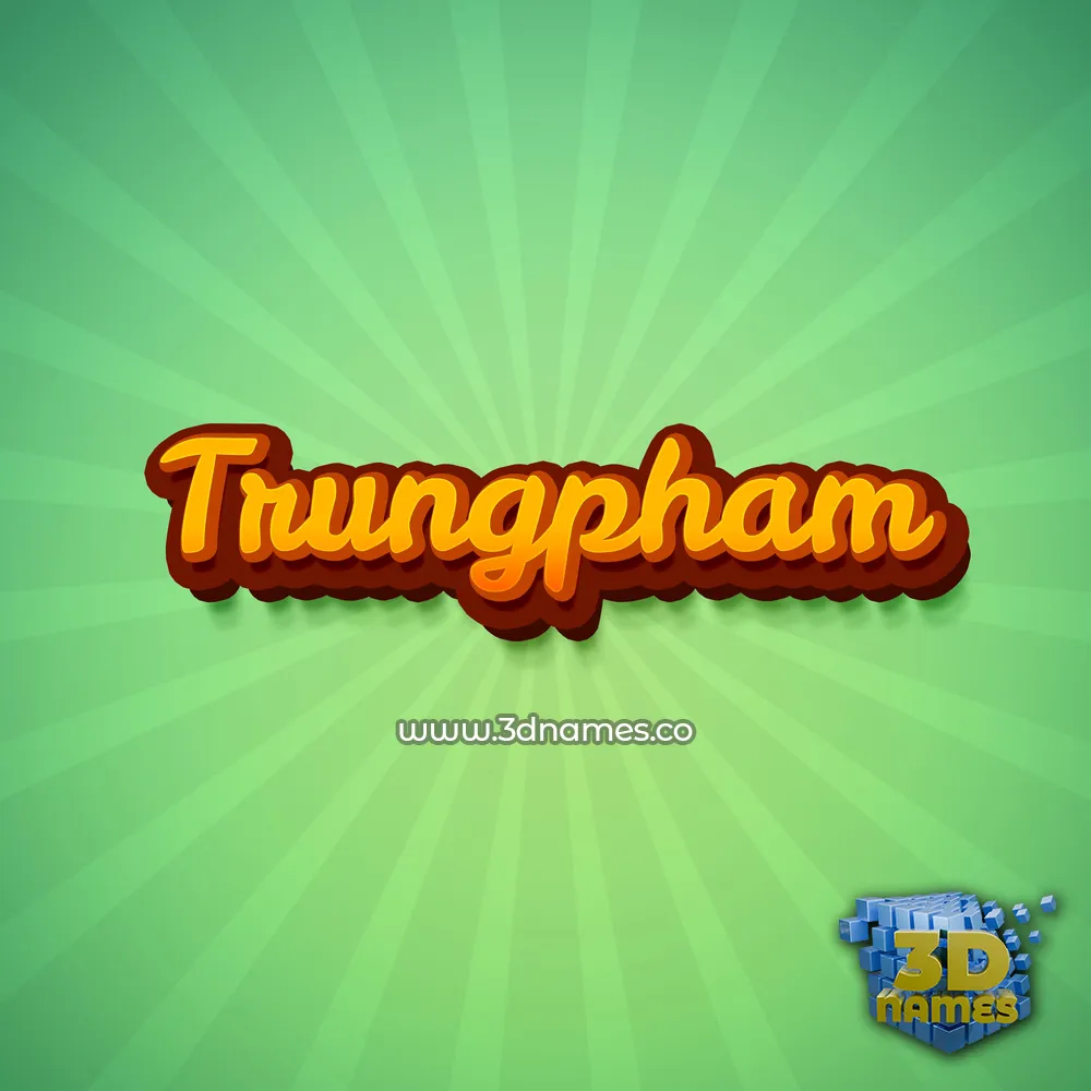 trungpham in Green Rays style - 3D name wallpaper
