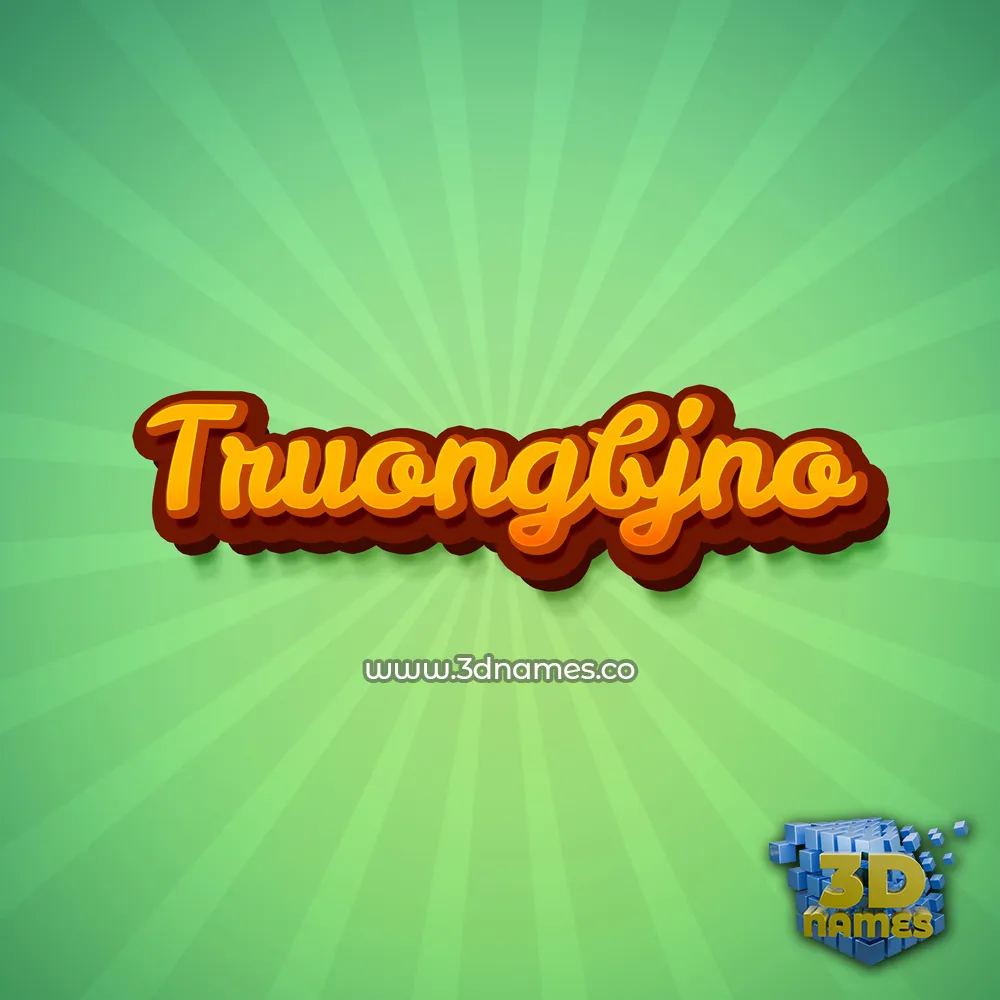 truongbjno in Green Rays style - 3D name wallpaper