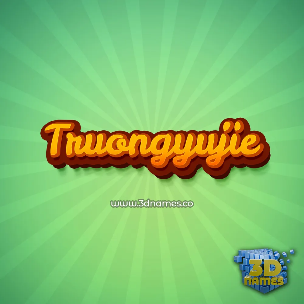 truongyujie in Green Rays style - 3D name wallpaper