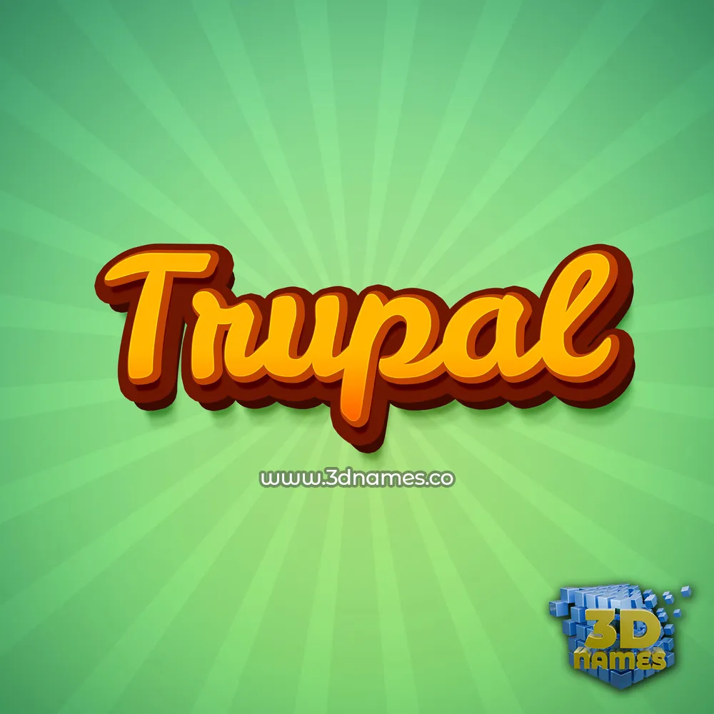 trupal in Green Rays style - 3D name wallpaper