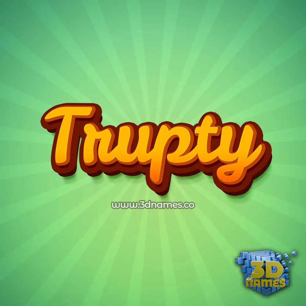 trupty in Green Rays style - 3D name wallpaper