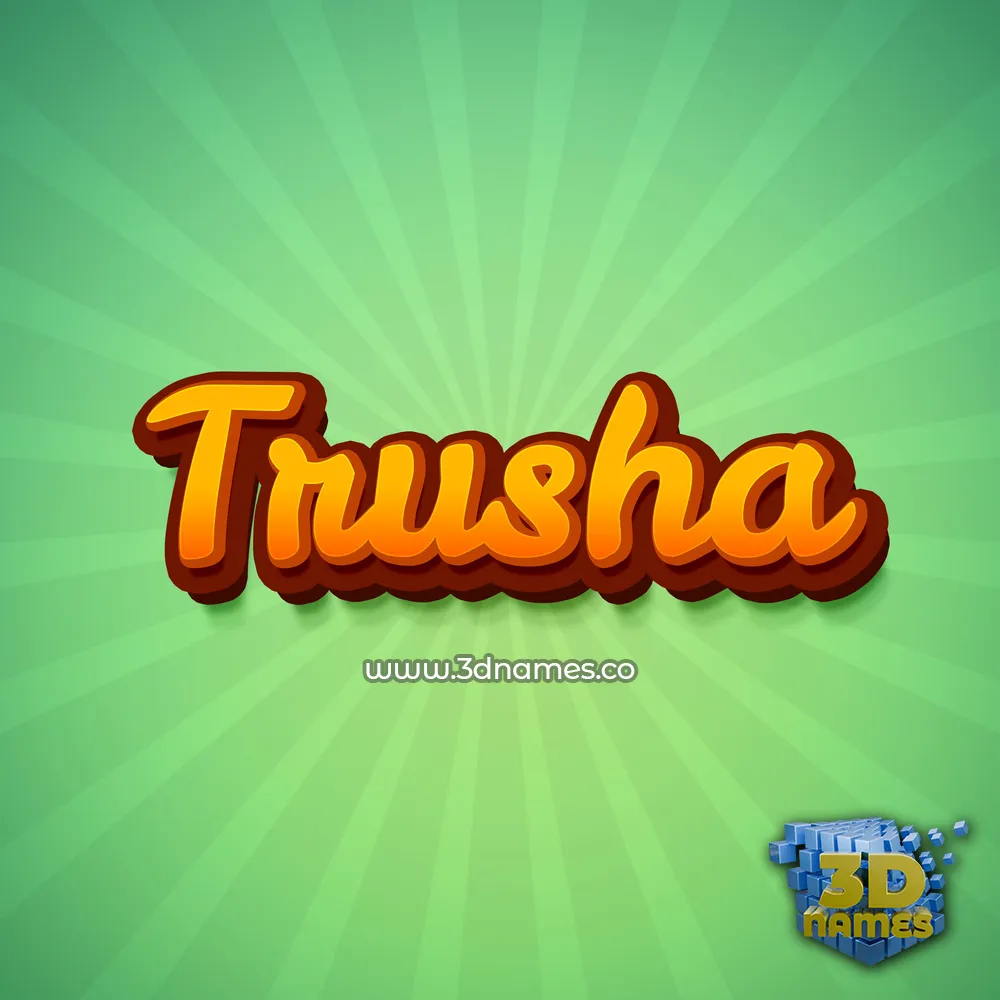 trusha in Green Rays style - 3D name wallpaper