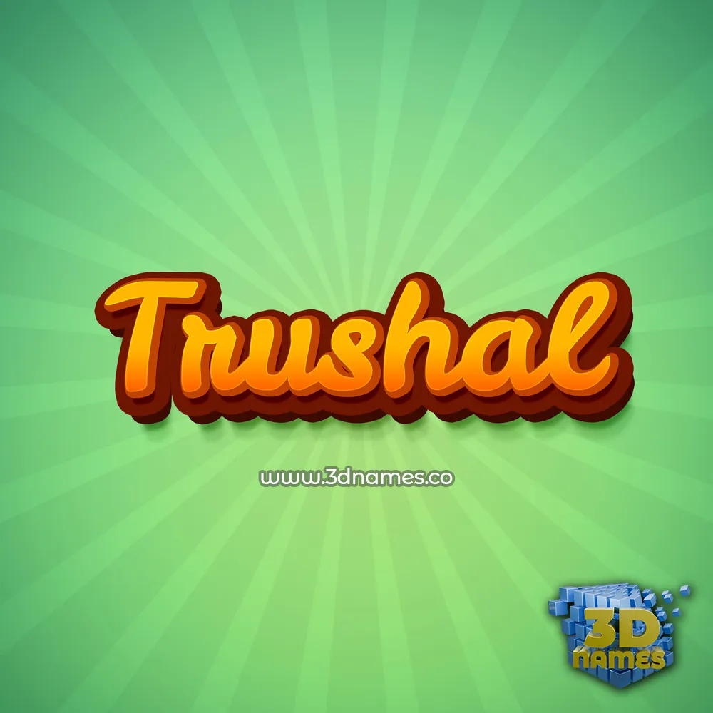 trushal in Green Rays style - 3D name wallpaper