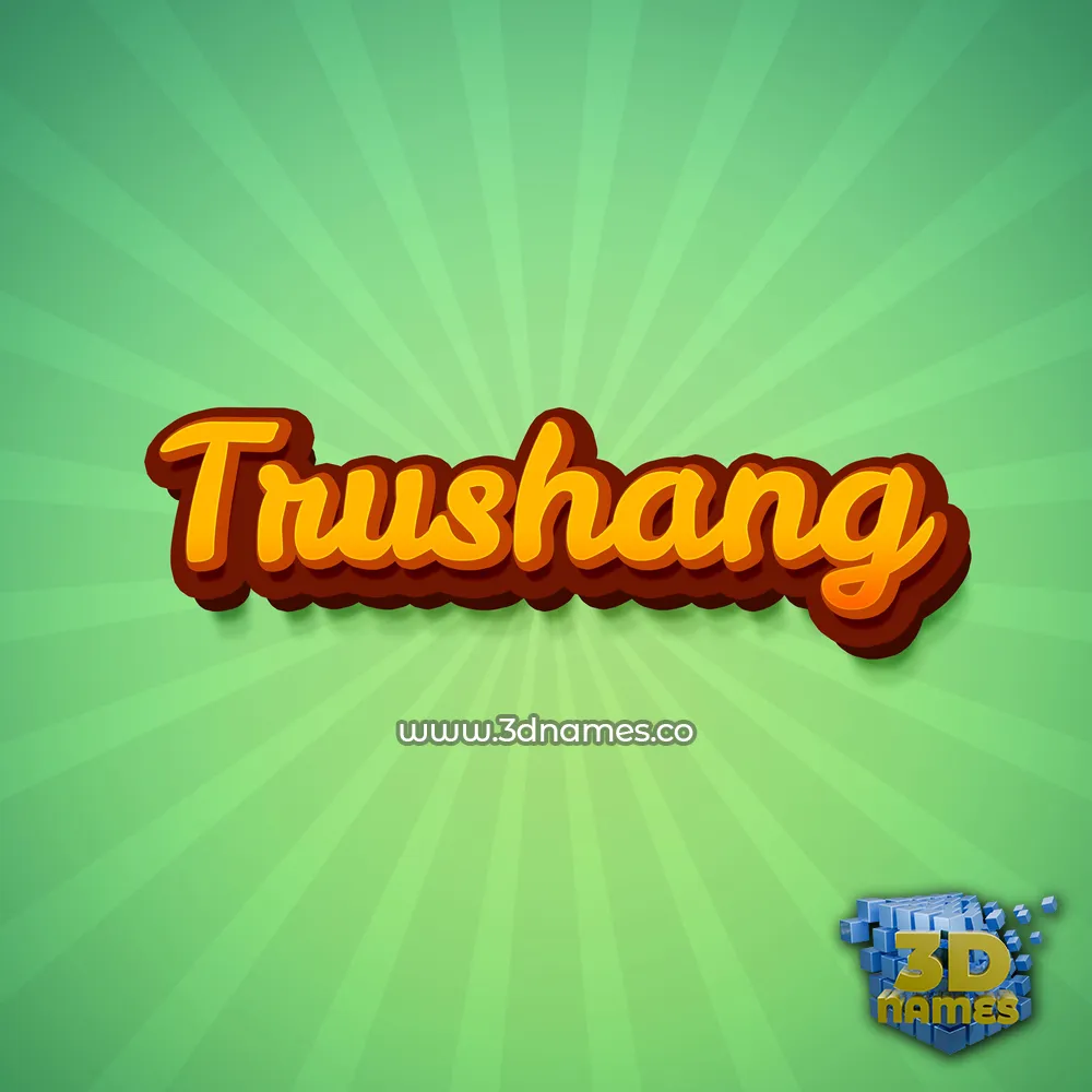 trushang in Green Rays style - 3D name wallpaper
