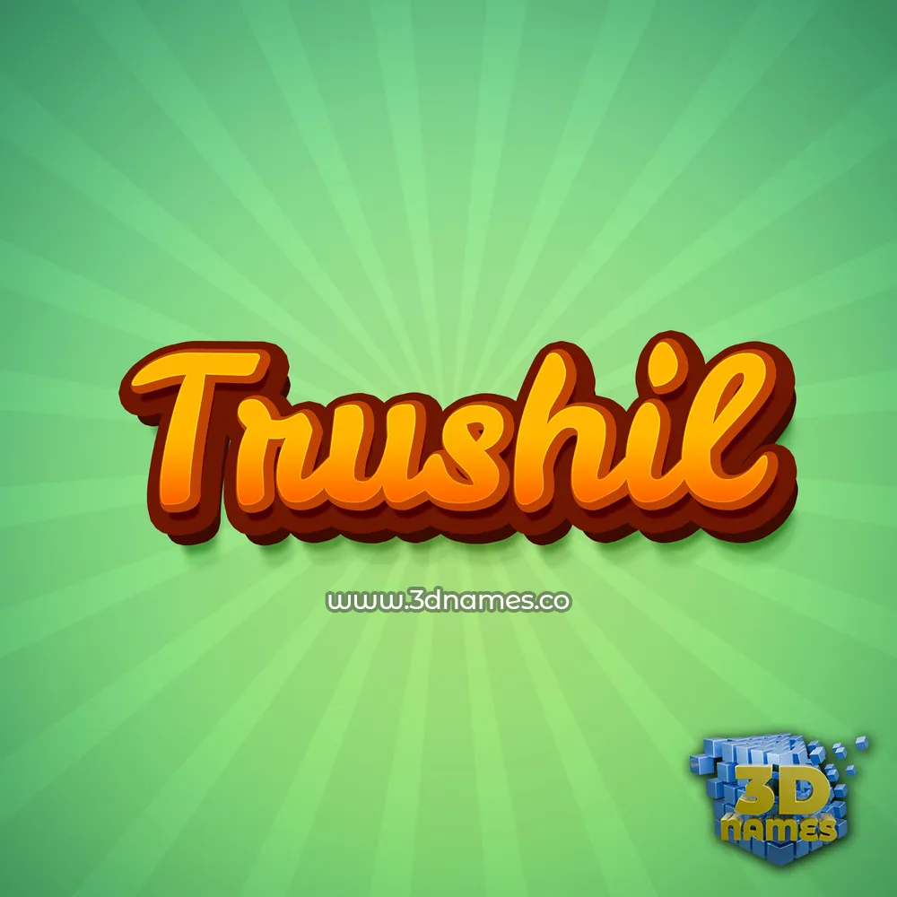 trushil in Green Rays style - 3D name wallpaper