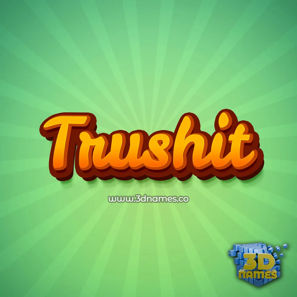 trushit in Green Rays style - 3D name wallpaper