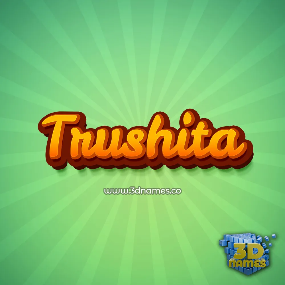trushita in Green Rays style - 3D name wallpaper