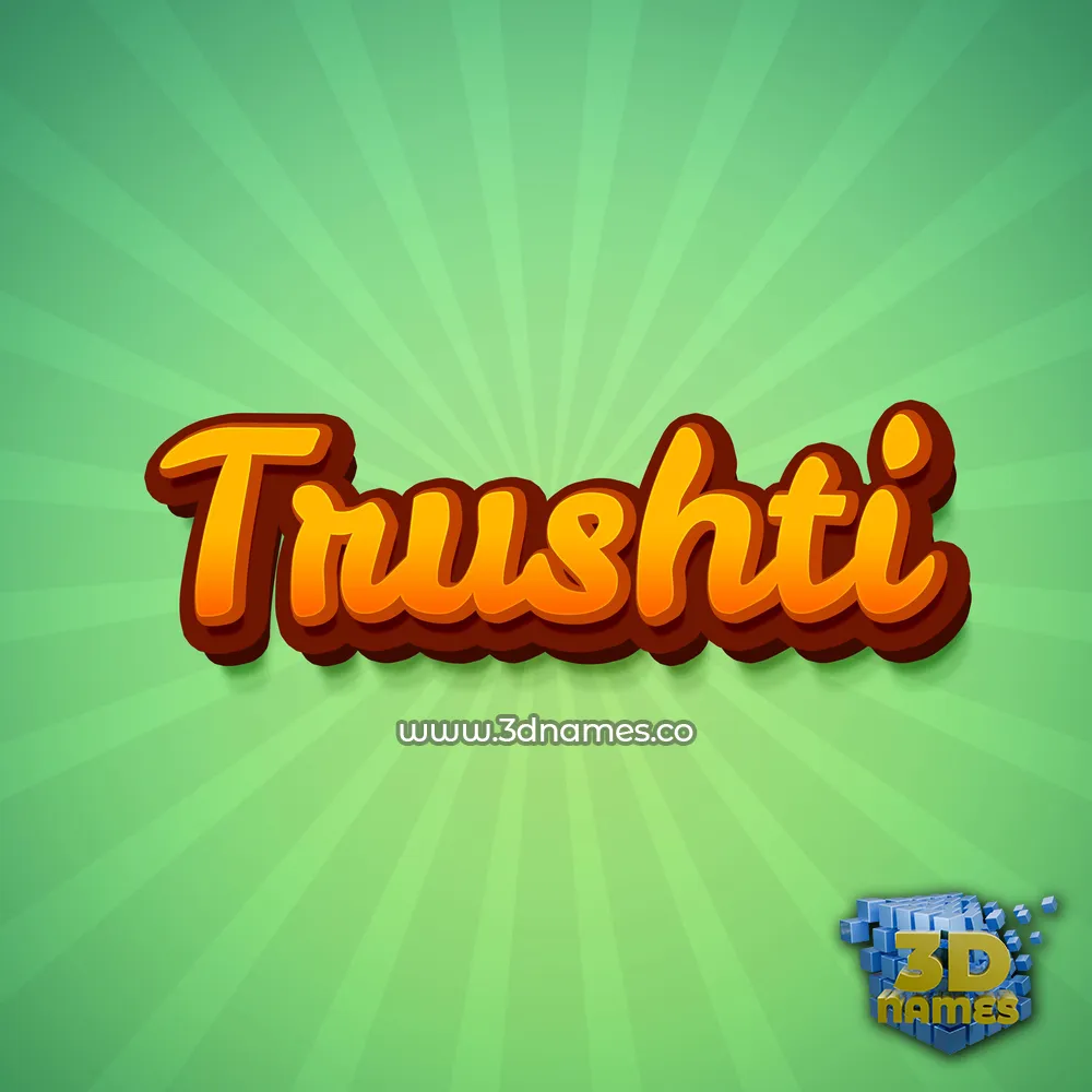 trushti in Green Rays style - 3D name wallpaper