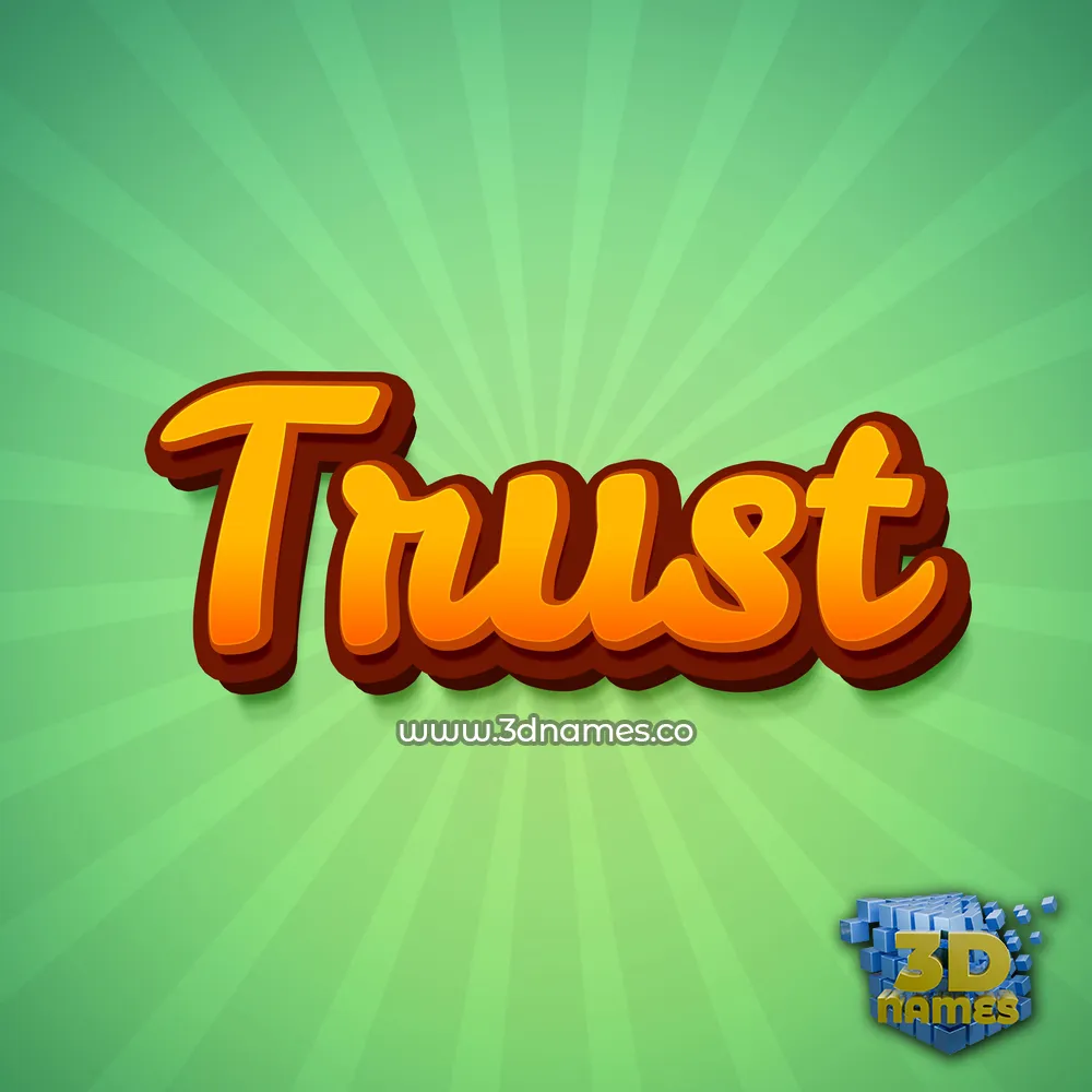 trust in Green Rays style - 3D name wallpaper