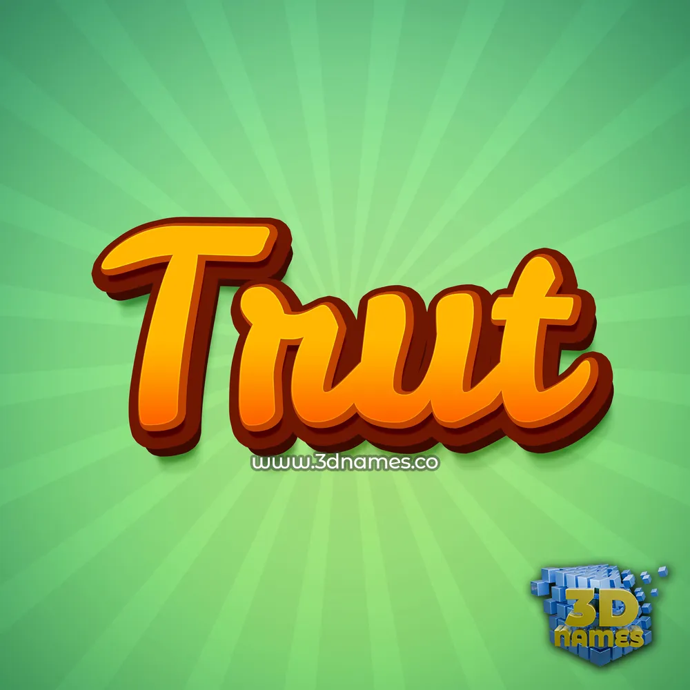 trut in Green Rays style - 3D name wallpaper