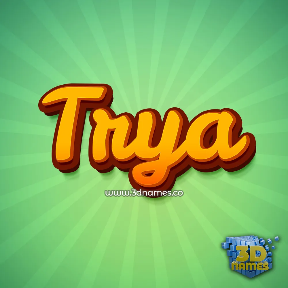trya in Green Rays style - 3D name wallpaper