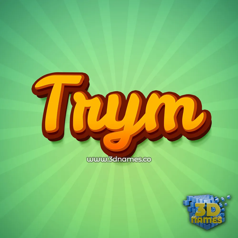 trym in Green Rays style - 3D name wallpaper