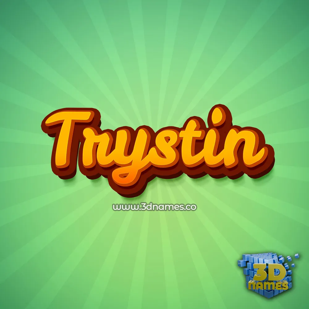 trystin in Green Rays style - 3D name wallpaper