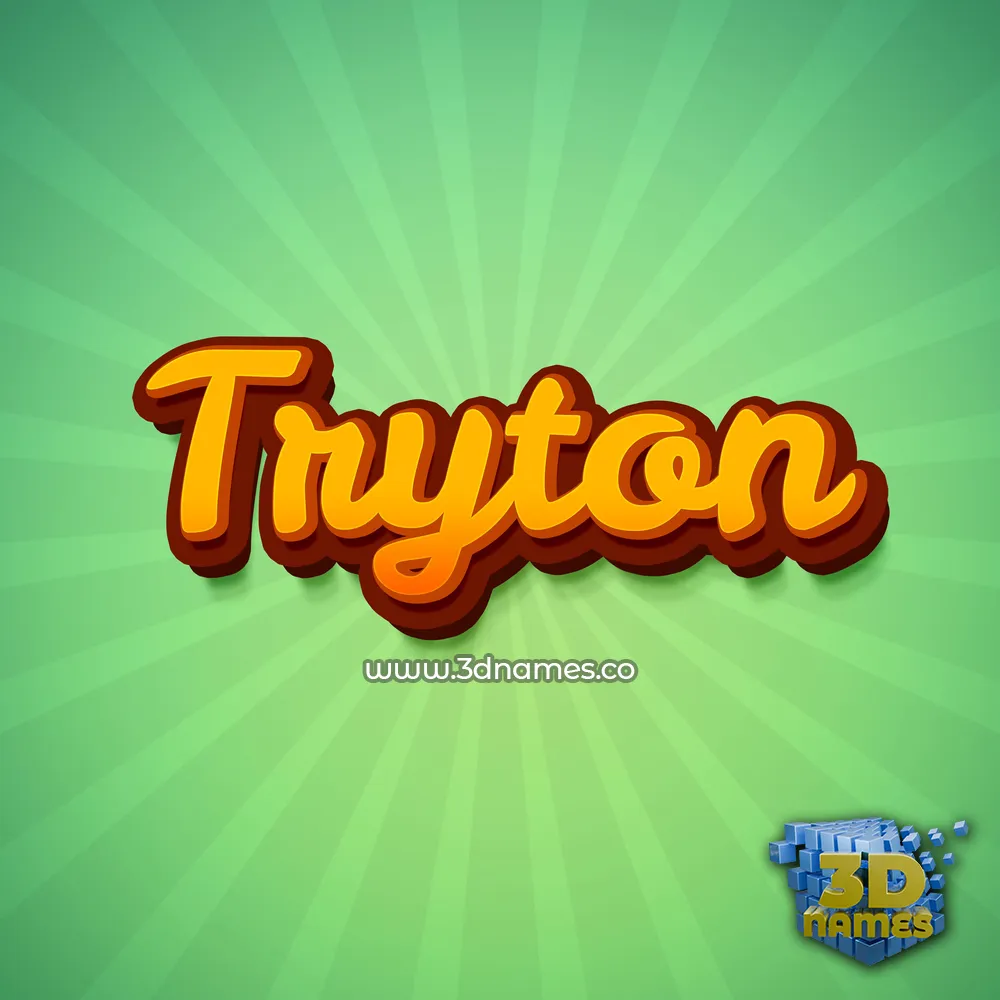 tryton in Green Rays style - 3D name wallpaper
