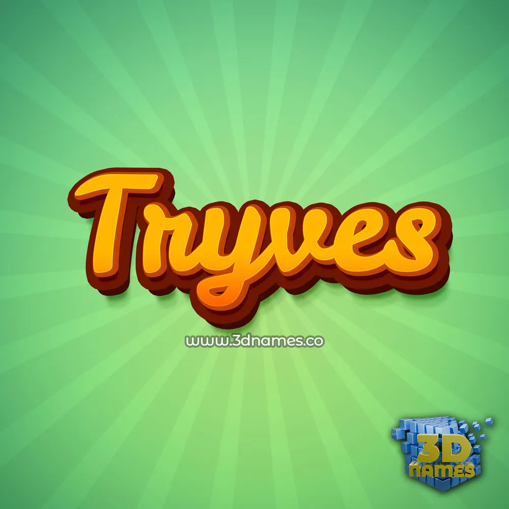 tryves in Green Rays style - 3D name wallpaper