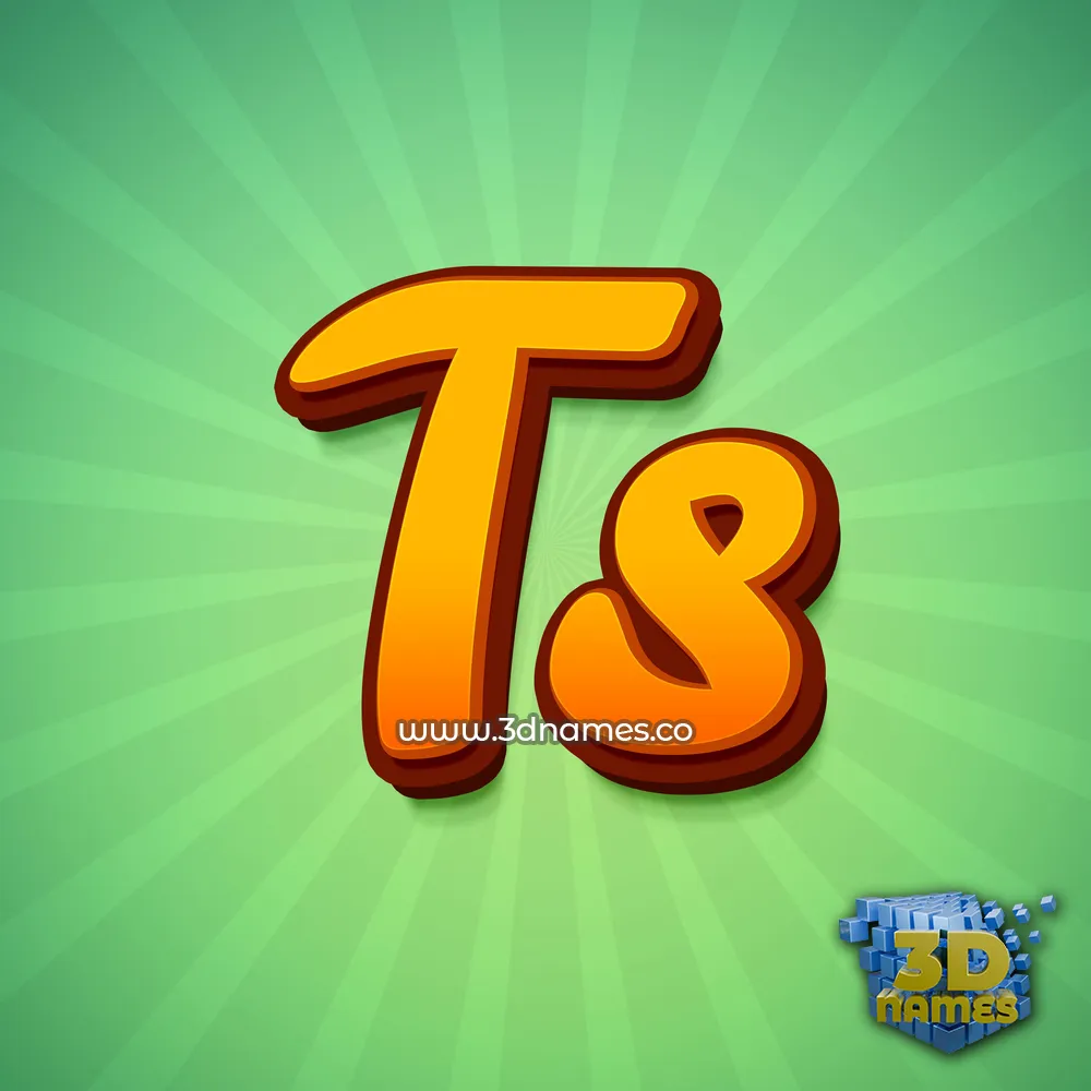 ts in Green Rays style - 3D name wallpaper
